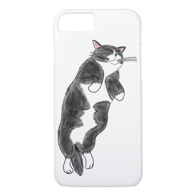 Funda De Case-Mate Para iPhone FooFooCat: Gato enorme perezoso del smoking (Reverso)