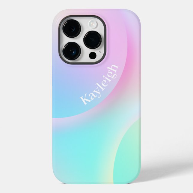 Funda De Case-Mate Para iPhone Forma de gradiente de arcoiris pasto suave (Reverso )