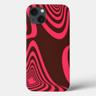 Funda Para iPhone 13 Forma geométrica abstracta rosa, óptica, de moda y