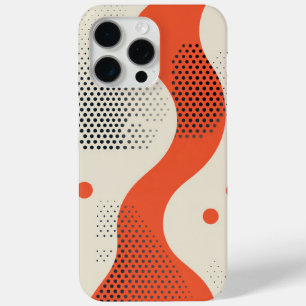 Funda Para iPhone 15 Pro Max Forma naranja ondulada con puntos negros