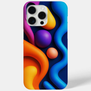 Funda Para iPhone 15 Pro Max Formas 3D vibrantes abstractas