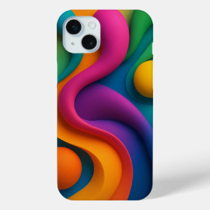 Funda Para iPhone 15 Mini Formas 3D vibrantes abstractas