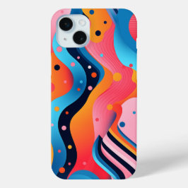 Funda Para iPhone 15 Mini Formas abstractas brillantes y coloridas con punto