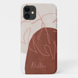 Funda Para iPhone 11 Formas abstractas de terracota de hoja