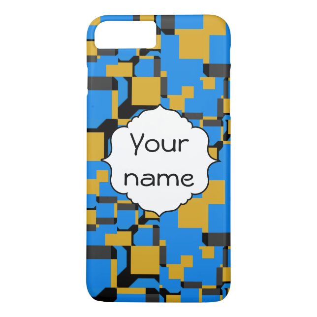 Funda De Case-Mate Para iPhone Formas amarillas azul (Reverso)