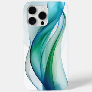 Funda Para iPhone 15 Pro Max Formas azules y verdes transparentes