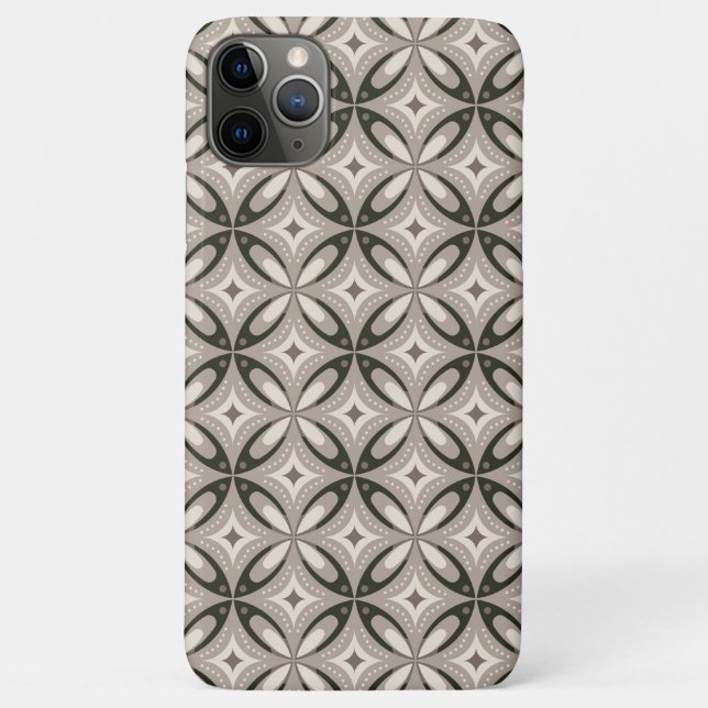 Funda De Case-Mate Para iPhone Formas circulares retro beige y marrón (Reverso)