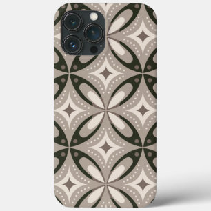 Funda Para iPhone 13 Pro Max Formas circulares retro beige y marrón