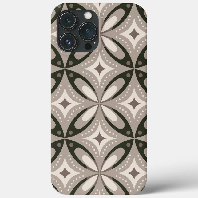 Funda De Case-Mate Para iPhone Formas circulares retro beige y marrón (Reverso )