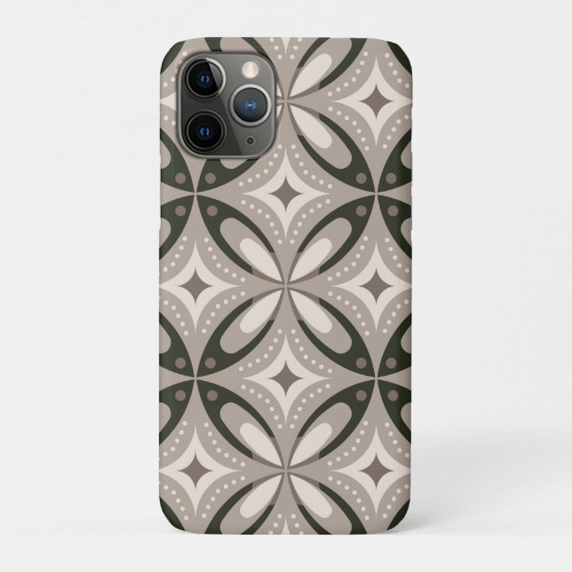 Funda De Case-Mate Para iPhone Formas circulares retro beige y marrón (Reverso)