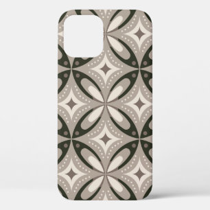 Funda Para iPhone 12 Pro Formas circulares retro beige y marrón