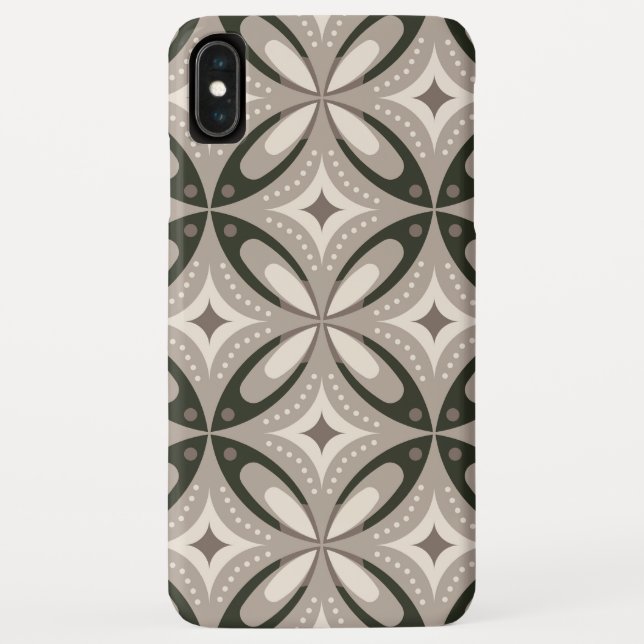 Funda De Case-Mate Para iPhone Formas circulares retro beige y marrón (Reverso)