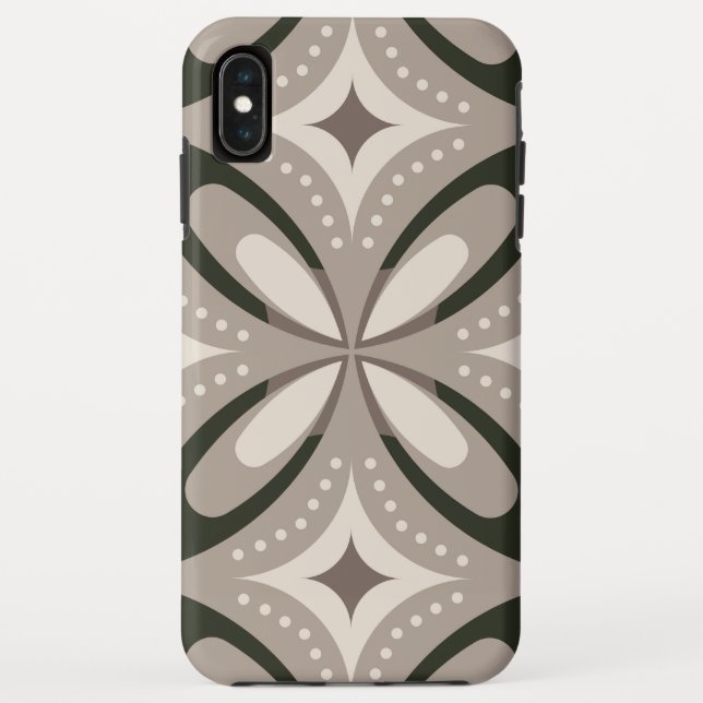 Funda De Case-Mate Para iPhone Formas circulares retro beige y marrón (Reverso)