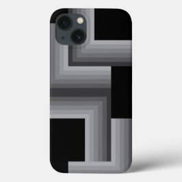 Funda Para iPhone 13 Formas cuadradas negras, plateadas, geniales, únic