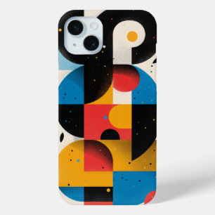 Funda Para iPhone 15 Mini Formas curvadas con círculos en colores brillantes