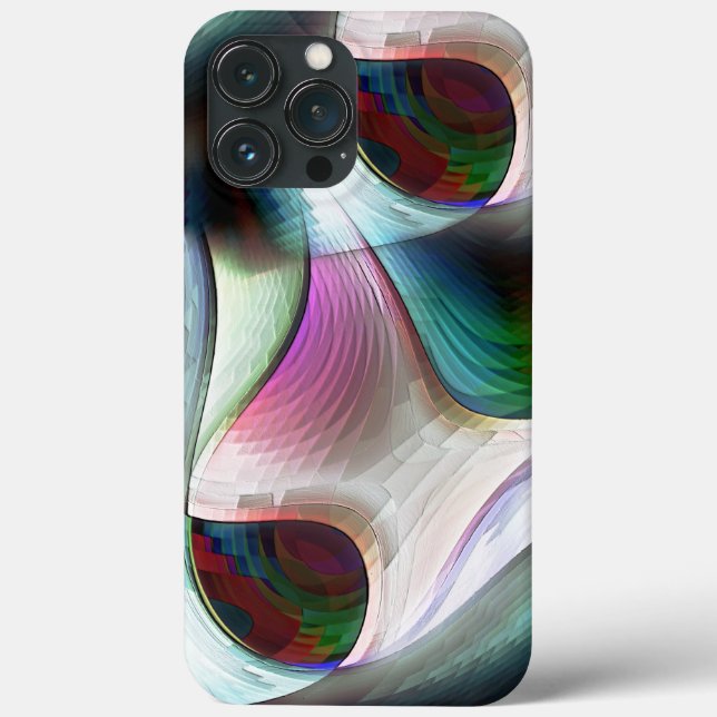 Funda De Case-Mate Para iPhone Formas curvadas de tablero de ajedrez en colores c (Reverso )