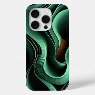 Funda Para iPhone 15 Pro Formas curvadas verdes
