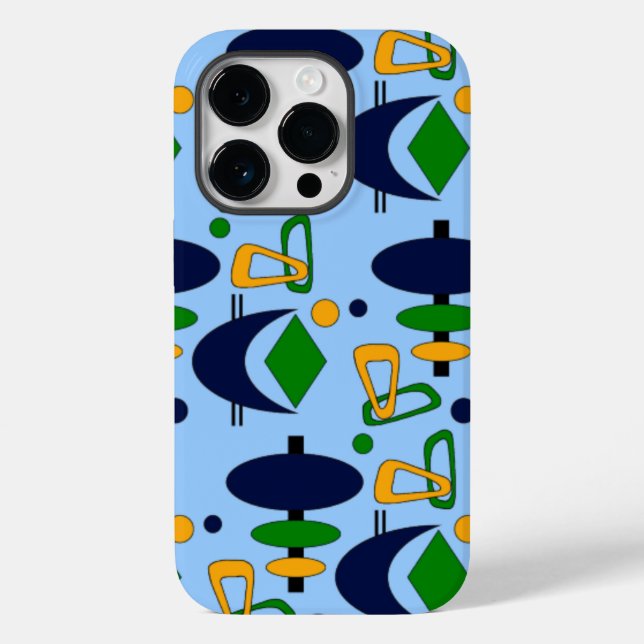 Funda De Case-Mate Para iPhone Formas de tótem de media luna retro (Reverso )