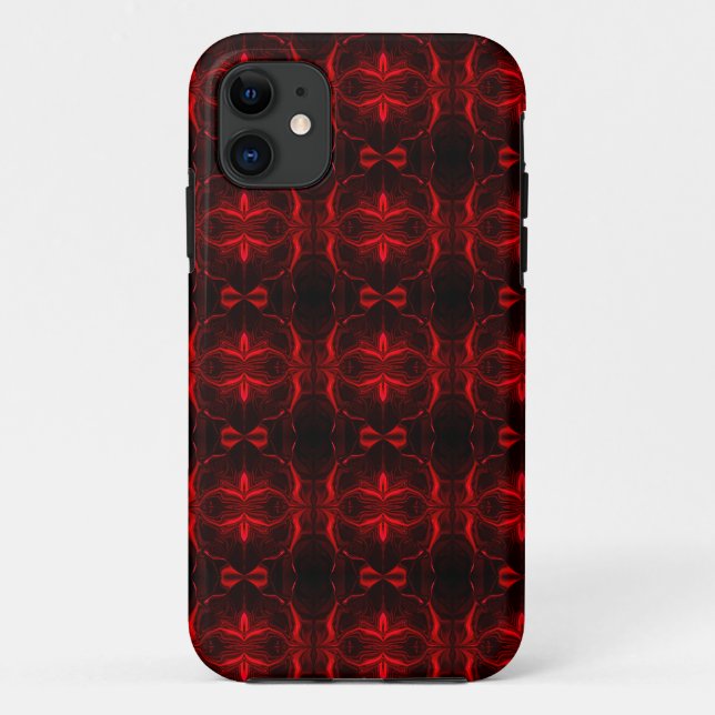 Funda De Case-Mate Para iPhone Formas en rojo flotando sobre fondo negro (Reverso)