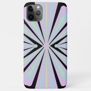 Funda Para iPhone 11 Pro Max Formas Florales de Pastel sobre Fondo Negro