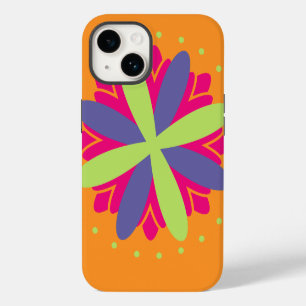 Funda Para iPhone 14 De Case-Mate Formas Florales Naranja Vibrante