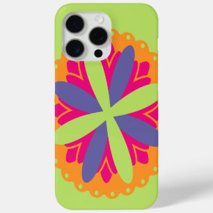 Funda Para iPhone 15 Pro Max Formas Florales Naranja Vibrante