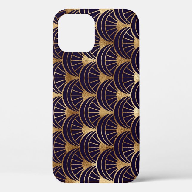 Funda De Case-Mate Para iPhone Formas geométricas de oro Art Deco (Reverso )