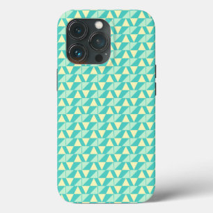 Funda Para iPhone 13 Pro Formas geométricas en turquesa y amarillo