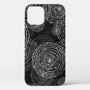 Funda Para iPhone 12 formas redondeadas transparentes en blanco y negro