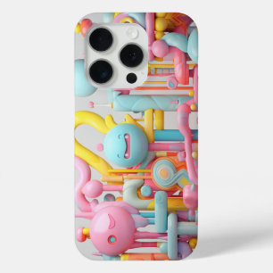 Funda Para iPhone 15 Pro Formas suaves de juego en pasteles