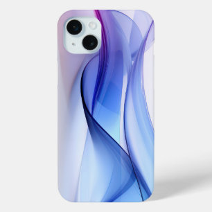 Funda Para iPhone 15 Mini Formas transparentes de azul y lavanda