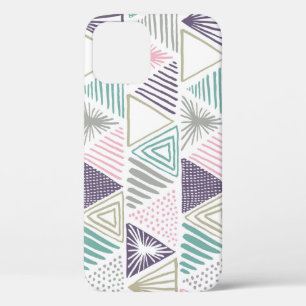 Funda Para iPhone 12 Formas triangulares, estilo vintage dibujado a man