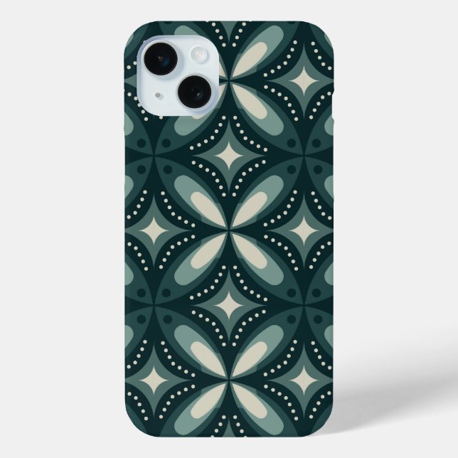 Funda De Case-Mate Para iPhone formas verdes retro (Reverso )