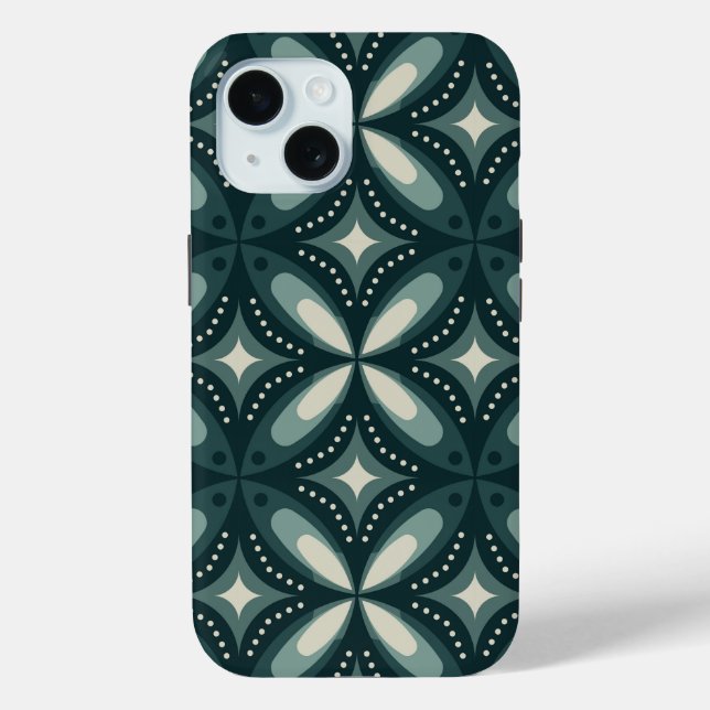 Funda De Case-Mate Para iPhone formas verdes retro (Reverso )