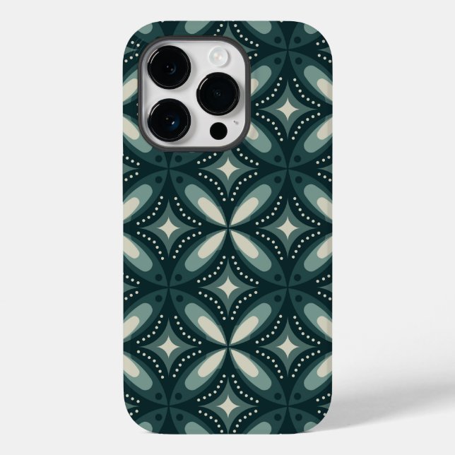 Funda De Case-Mate Para iPhone formas verdes retro (Reverso )