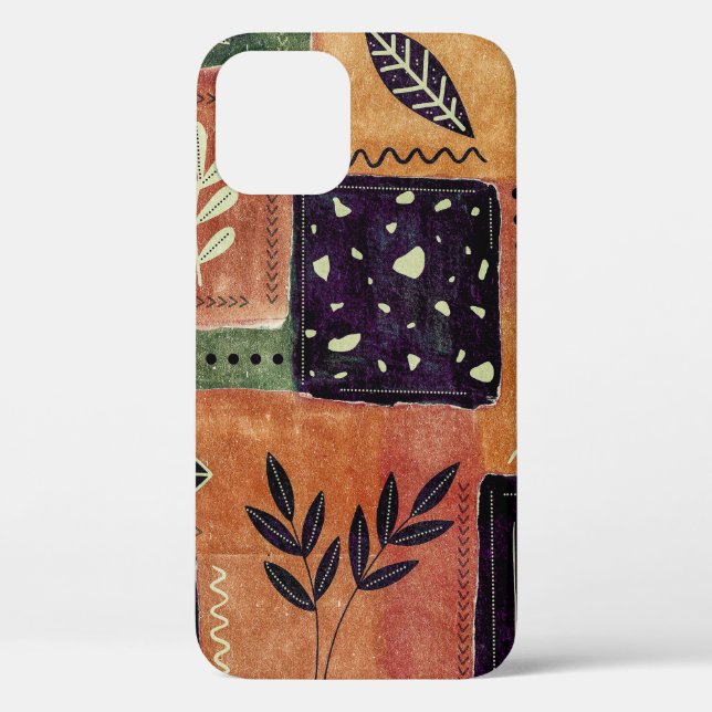 Funda De Case-Mate Para iPhone Formas y hojas de círculos geométricos abstractos  (Reverso )