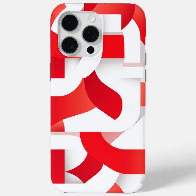 Funda De Case-Mate Para iPhone 🔴 Formes Géométriques en Rouge et Blanc ⚪ (Reverso )