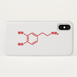 Funda Para iPhone X Fórmula química molecular de dopamina