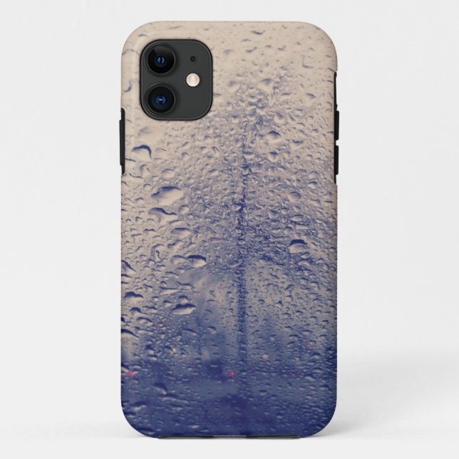 Funda De Case-Mate Para iPhone Foto abstracta del árbol de la ventana lluviosa (Reverso)