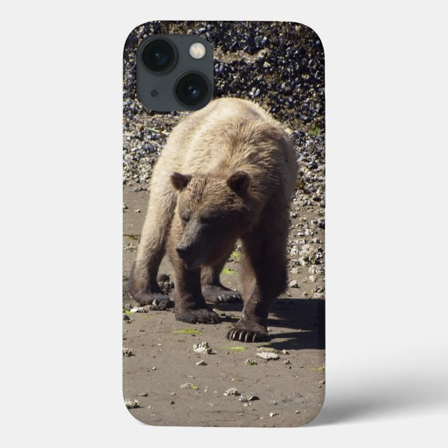 Funda De Case-Mate Para iPhone Foto Caminando por Wild Grizzly Bear Wildlife (Reverso)