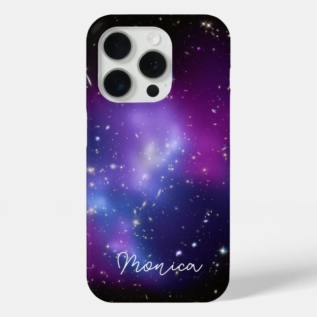 Funda De Case-Mate Para iPhone Foto celular personalizada de la galaxia púrpura (Reverso )