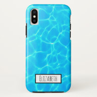 Foto de agua de piscina azul transparente