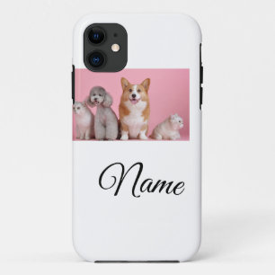 Funda Para iPhone 11 Foto de animal colorido simple con nombre personal