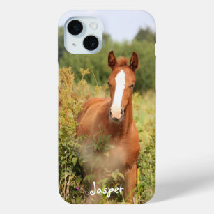 Funda Para iPhone 15 Mini Foto de caballo ecuestre personalizado