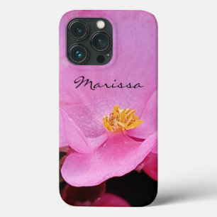 Funda Para iPhone 13 Pro Foto de Elegante nombre de flor rosa