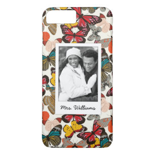Funda Para iPhone 8 Plus/7 Plus Foto de encargo y estampado de flores retro