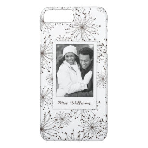 Funda Para iPhone 8 Plus/7 Plus Foto de encargo y fondo floral retro conocido