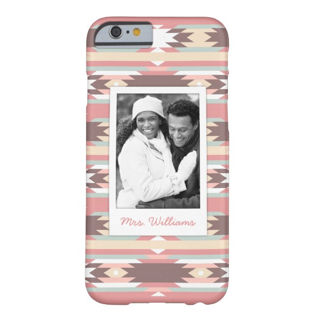 Funda De Case-Mate Para iPhone Foto de encargo y modelo azteca geométrico (Reverso)