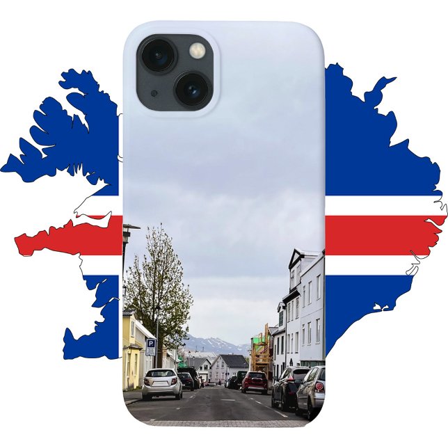 Funda De Case-Mate Para iPhone Foto de escena de la calle Reykjavik Islandia (A phone case featuring a street scene in Reykjavik, Iceland)