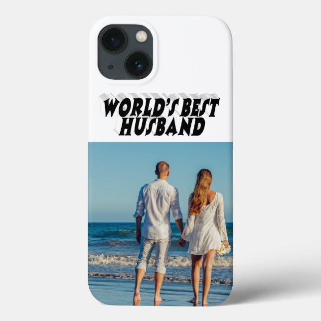 Funda De Case-Mate Para iPhone Foto de esposo con texto negro  (Reverso)